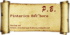 Pinterics Bíbora névjegykártya